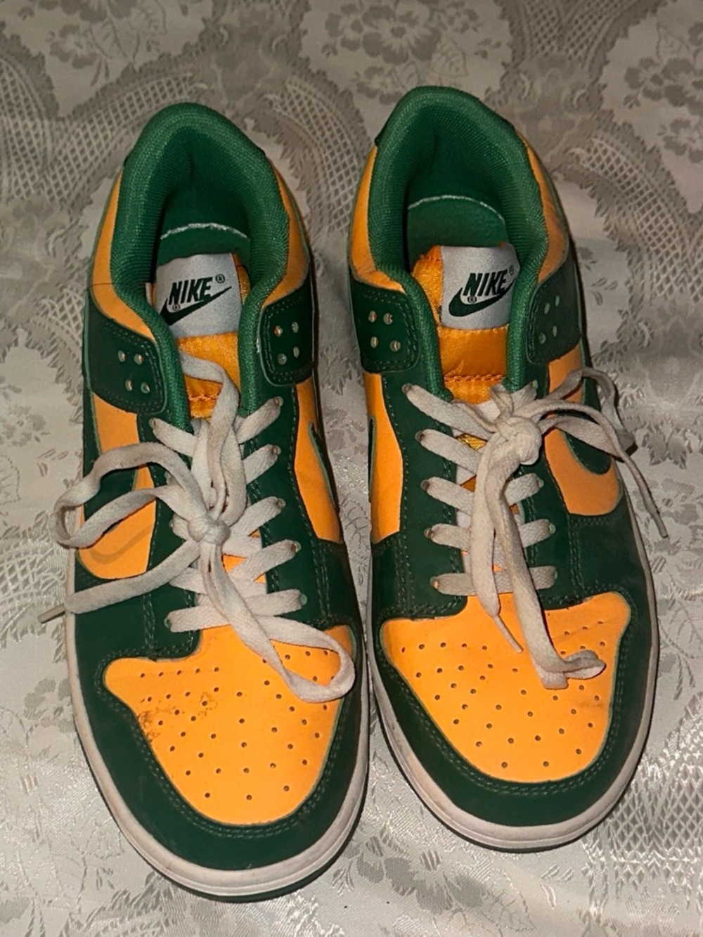 Nike Kids Green and Yellow High-Top Sneakers